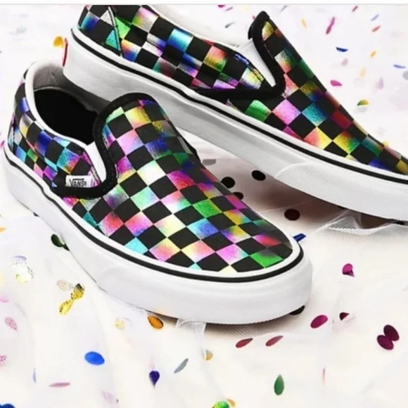 Vans iridescent slip on skate shoes size 8.5 - Picture 7 of 7